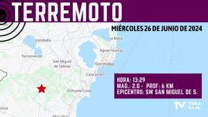 La Vega Baja registra un pequeño terremoto de magnitud 2.0 con epicentro en San Miguel de Salinas